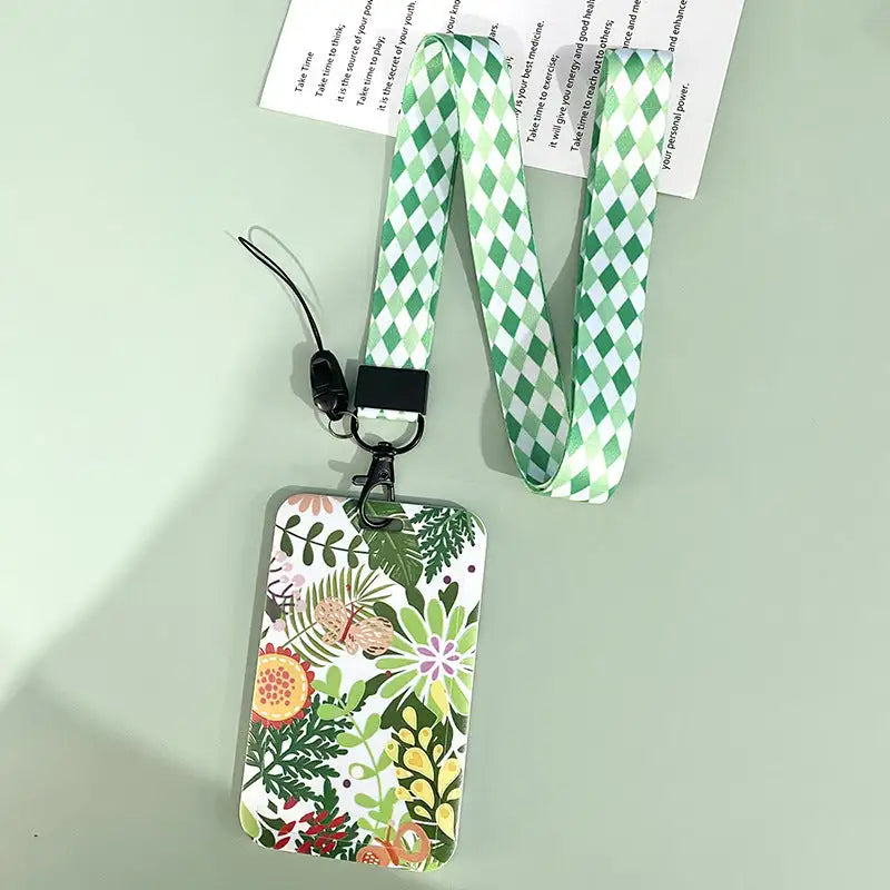 Green Plant Series Simple Fashion Lanyard Card Cover - SJB-DIAMOND ELITES