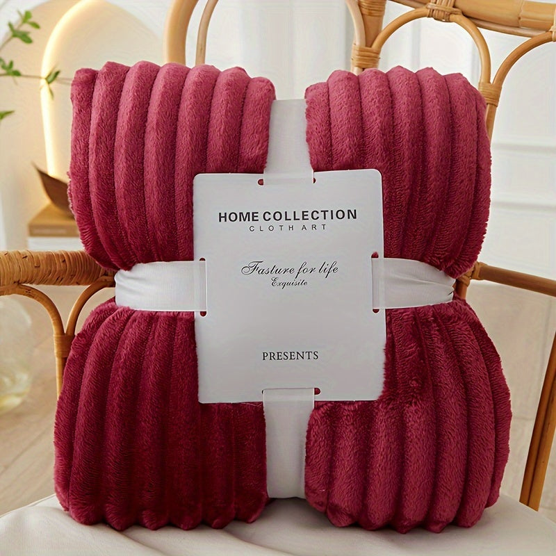 Ultra-Soft Striped Fleece Throw Blanket - Cozy & Warm, Perfect for Couch, Bed, Office, and Travel - Versatile All-Season Comfort, Ideal Gift for Women Lootquake LLC