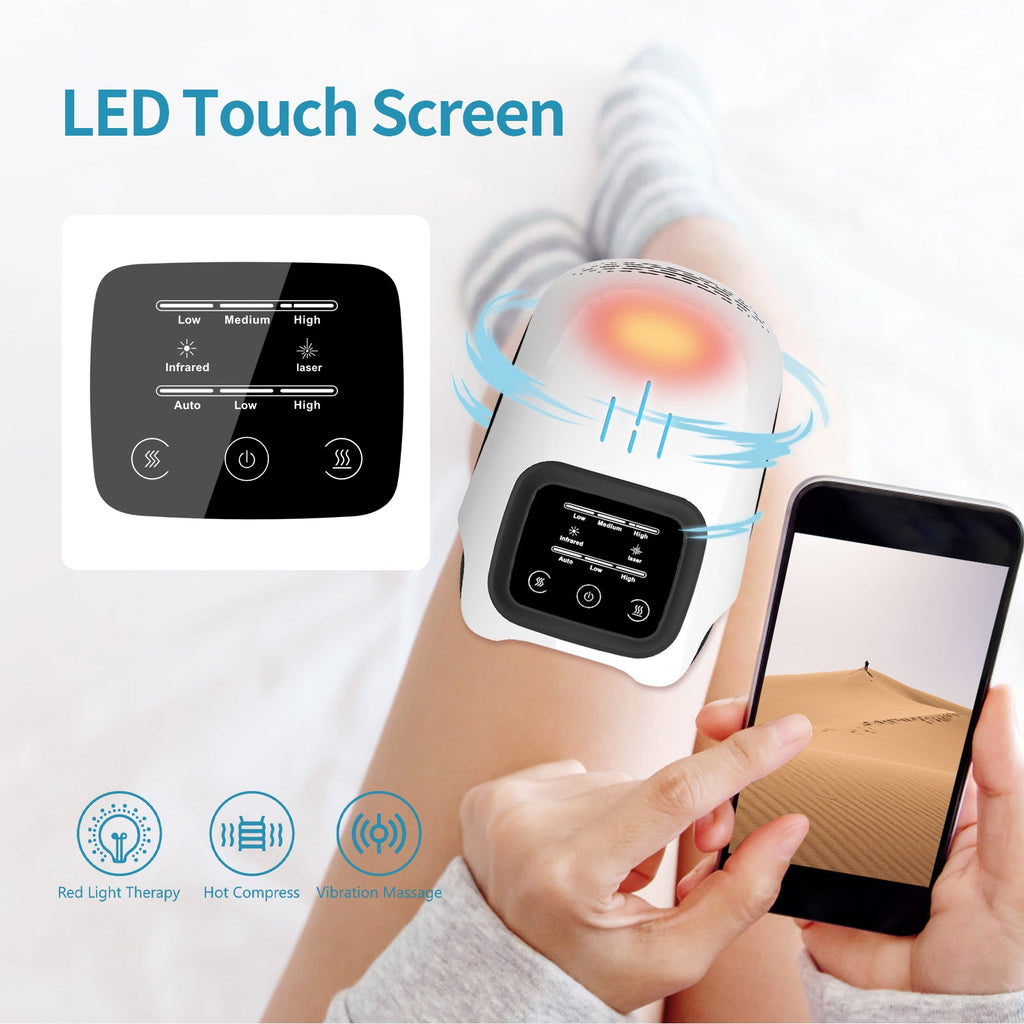 Intelligent Home Use Electric Intelligent Kneading Heating Knee Massager Rechargeable Pain Relief Infrared Laser Vibration Knee Massager Pi-Mart