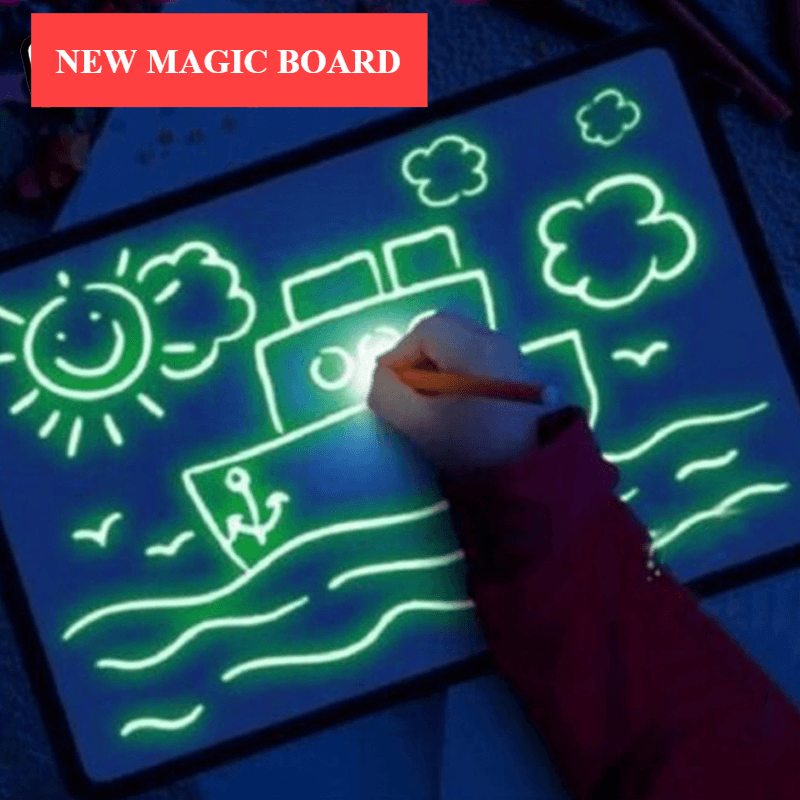 A3 A4 A5 Kids Luminous Drawing Board with Light-Fun Magic Sketchpad Draw Tablet Fluorescent Pen Russian English Light Up Toys - SJB-DIAMOND ELITES