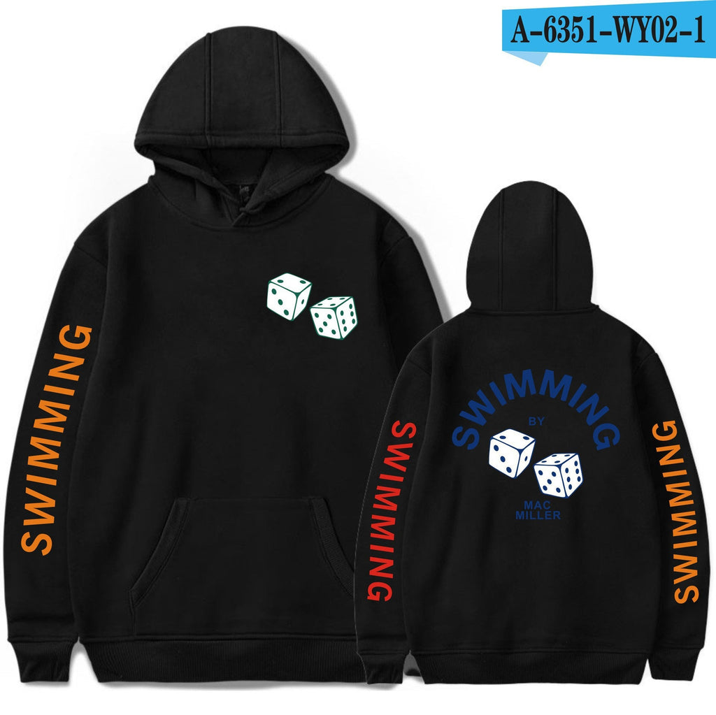 Men's And Women's Hooded Sweatshirt With Dice Print Pi-Mart