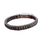 Men's Sterling Silver Fashion Distressed Key Bracelet Pi-Mart