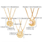 2pcs Necklace Sun And Moon Magnetic Pendant Clavicle Chain Necklace For Couple Lovers Pi-Mart