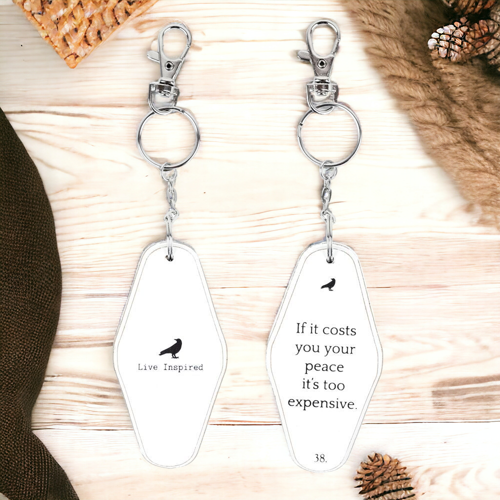Wooden Inspirational Key Chains Reversible Heavy Duty Motivational Quotes Keyring Set 10 Plus Styles BandsCo Straps