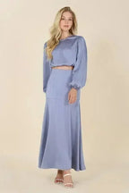 Dressed up satin two-piece mermaid dress set