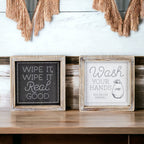 Double Sided Humorous Bathroom Sign Wipe It Real Good Reminder Wash Hands After Use BandsCo Straps