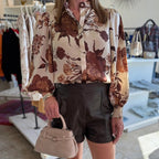 Women's Printed Long-sleeve Lapel Casual Shirt Pi-Mart