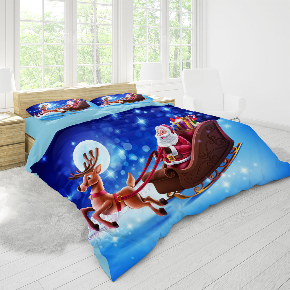Santa's Three-piece Duvet Cover Under The Stars Pi-Mart