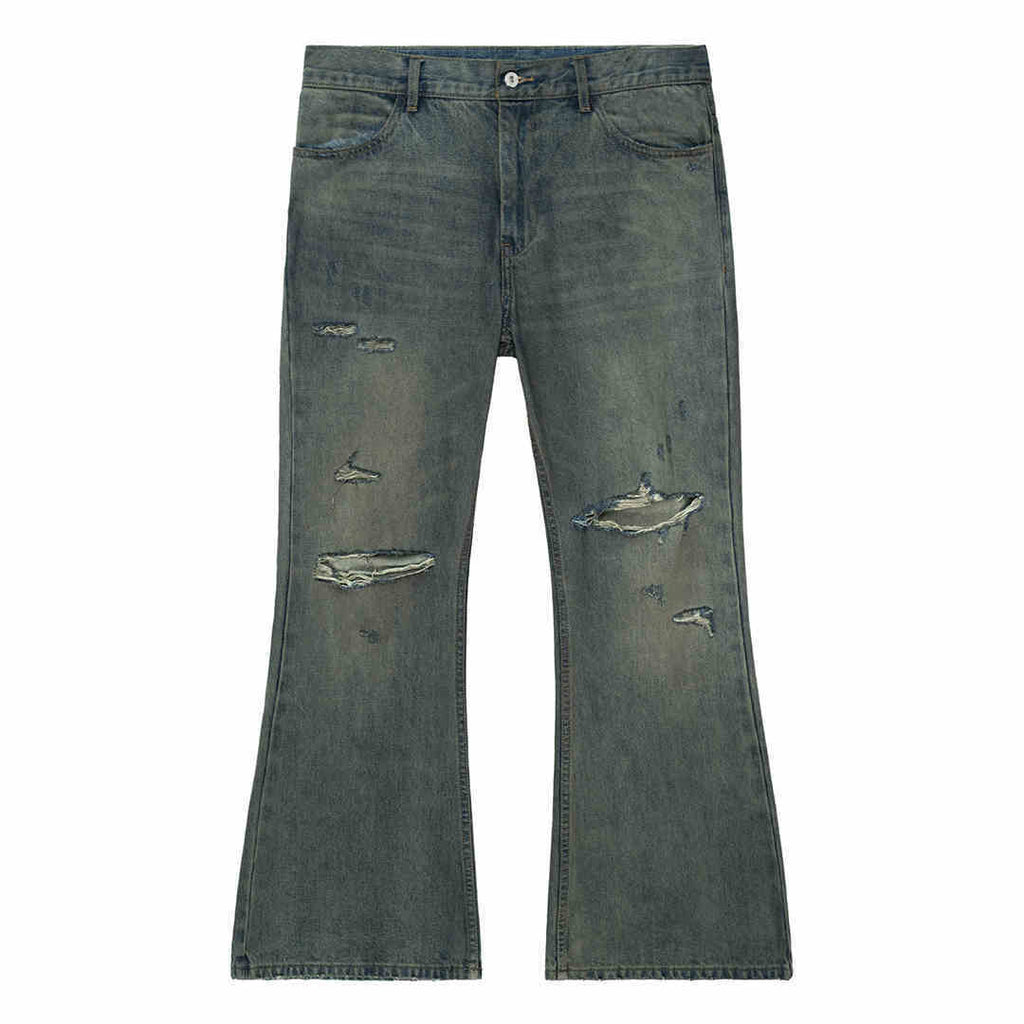 Cotton Retro Make Old Ripped Loose Micro-flared Trousers Jeans Lootquake LLC