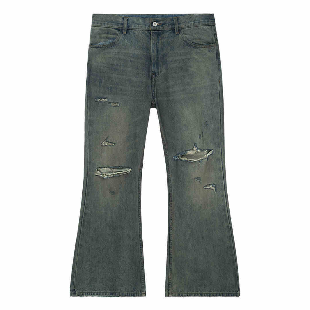 Cotton Retro Make Old Ripped Loose Micro-flared Trousers Jeans Lootquake LLC