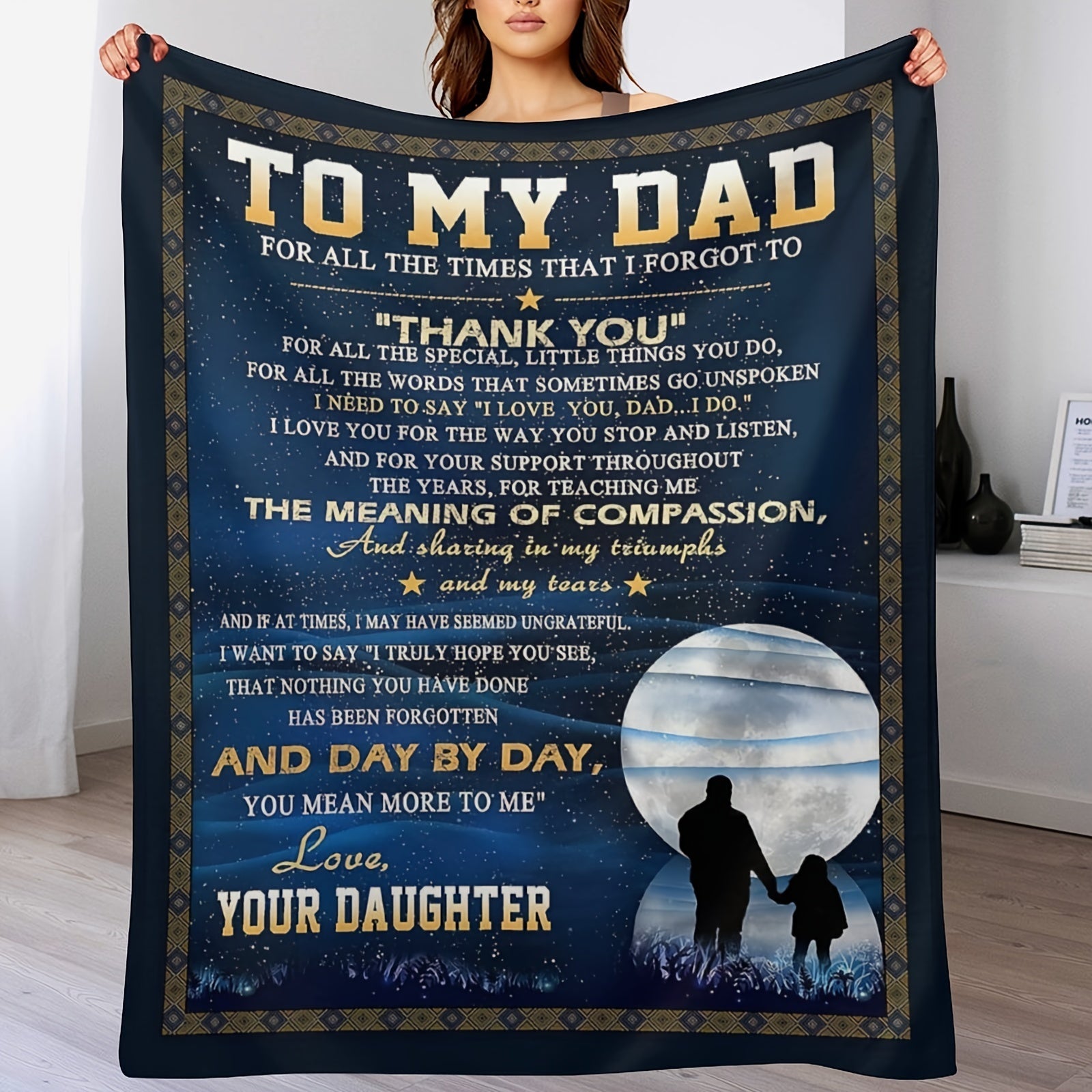Gifts Of Blanket For Dad, Gifts From Daughter - Best Dad Ever Gifts - Idea Gift For Dad, Funny Birthday Gifts, Gifts For Daddy, Gifts For Dad Who Wants Nothing - Father's Day Gifts Of Blankets