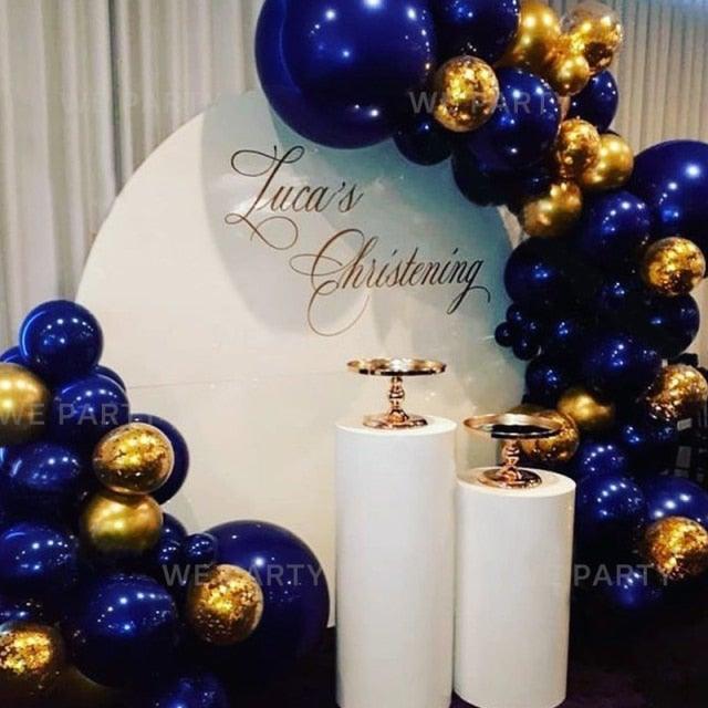 85pcs Navy Blue Gold Balloons Garland Arch Kit Perfect Sequins Balloons For Baby Shower Wedding Birthday Party Decor Bridal showers Office Party Gender Reveals Stevvex