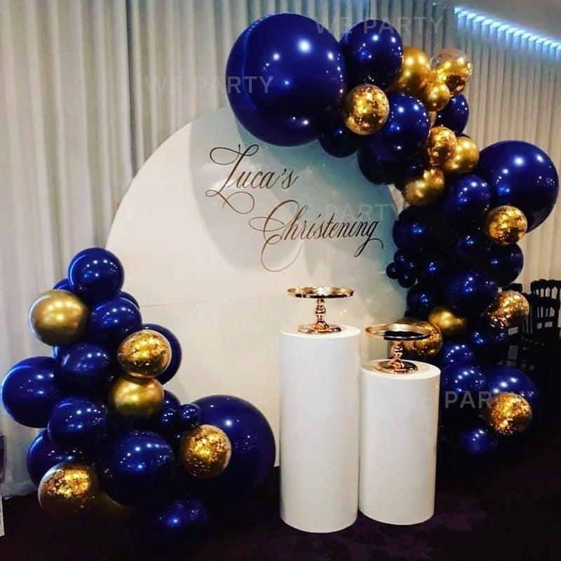 85pcs Navy Blue Gold Balloons Garland Arch Kit Perfect Sequins Balloons For Baby Shower Wedding Birthday Party Decor Bridal showers Office Party Gender Reveals Stevvex