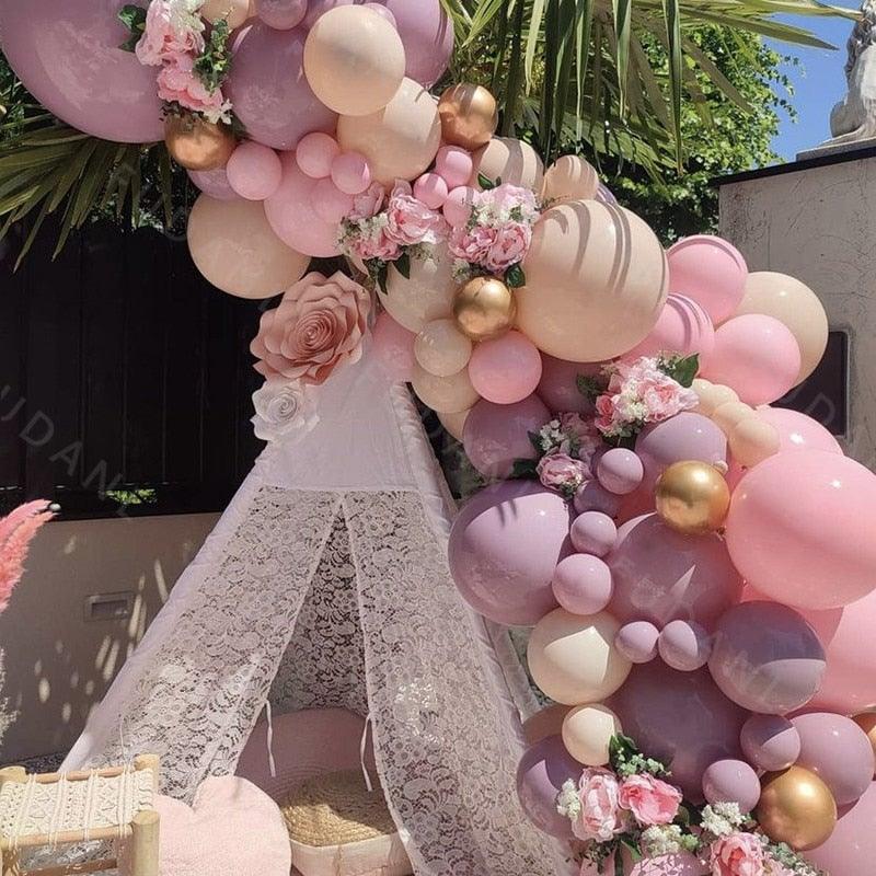85Pcs Purple Pink Balloon Arch Garland For Festival Family Engagement Wedding Birthday Theme Anniversary Celebration Decoration For Party Stevvex