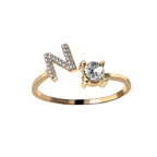 Adjustable 26 Initial Letter Ring Fashion Jewelry For Women Simple Elegant Jewelry Pi-Mart