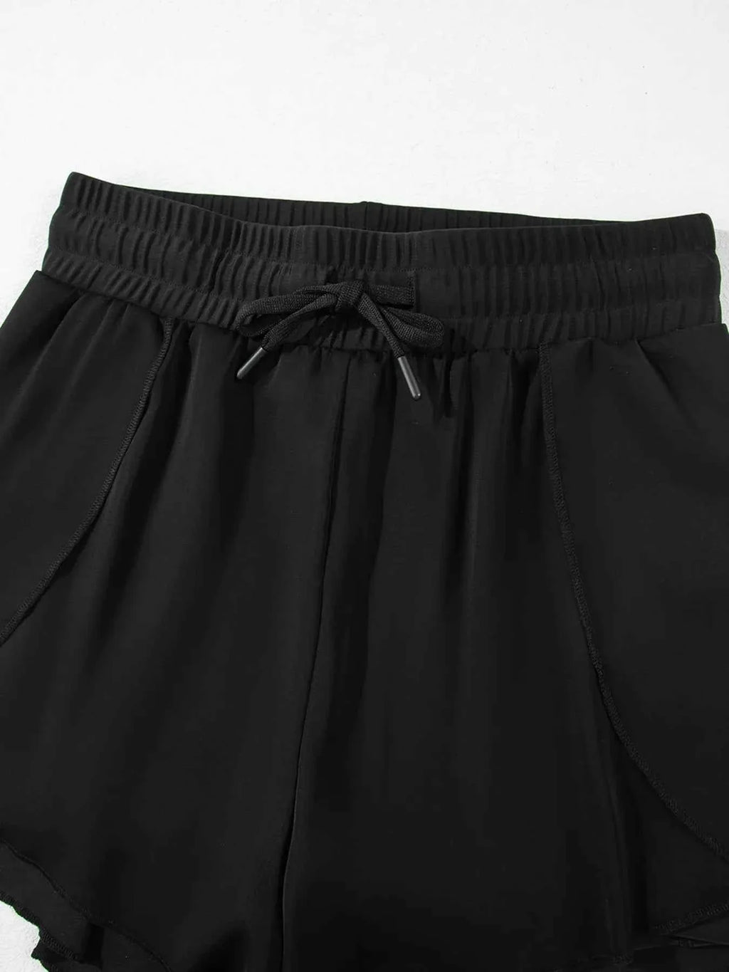 High Waisted Drawstring Swim Shorts THRIXINE