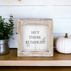 Double-Sided Reversible Pumpkin Sign Hey There Pumpkin / Lets Get Spooky BandsCo Straps