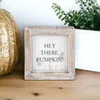 Double-Sided Reversible Pumpkin Sign Hey There Pumpkin / Lets Get Spooky BandsCo Straps
