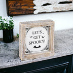 Double-Sided Reversible Pumpkin Sign Hey There Pumpkin / Lets Get Spooky BandsCo Straps