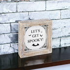 Double-Sided Reversible Pumpkin Sign Hey There Pumpkin / Lets Get Spooky BandsCo Straps