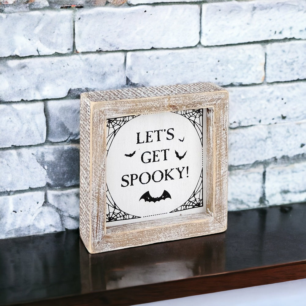 Double-Sided Reversible Pumpkin Sign Hey There Pumpkin / Lets Get Spooky BandsCo Straps