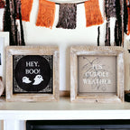 Double-Sided Fall Sign Hey Boo/It's Cuddle Weather Reversible Porch Decor BandsCo Straps