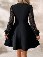 Luxury Black Long Sleeve Mini Dress Sophisticated & Timeless Dress