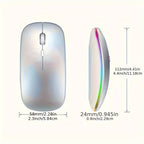 Wireless Rechargeable LED Backlit Gaming Mouse with 2.4G/5.2G Dual Mode, Ultra-Thin, Silent, Universal Compatibility for Laptops, Desktops, and Tablets Lootquake LLC