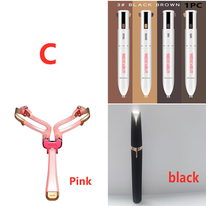Eyebrow Shaping Set 3 In 1 Foldable Adjustable Eyebrow Stencil For Perfect Brows Shapes Makeup Pi-Mart