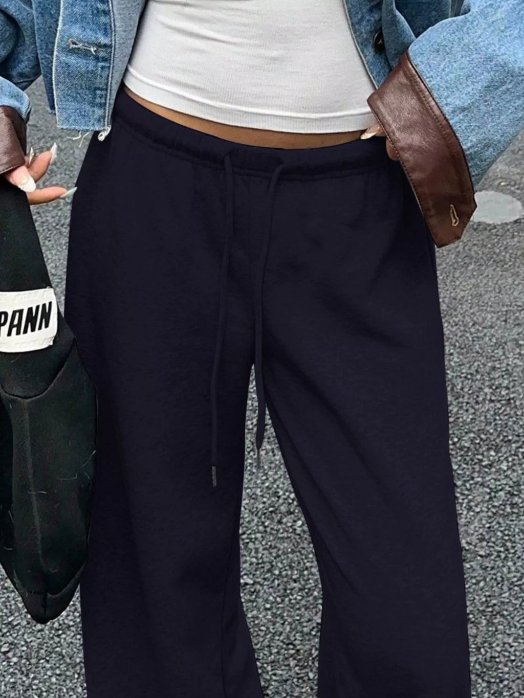 Wide Leg Drawstring Sweatpants THRIXINE