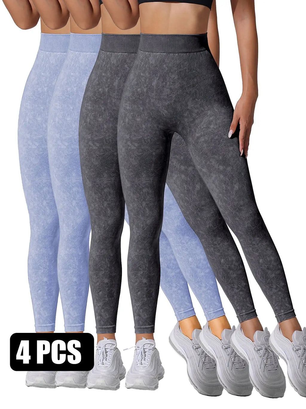 4 Pieces Scrunch Butt Lifting Workout V Back Leggings - SJB-DIAMOND ELITES