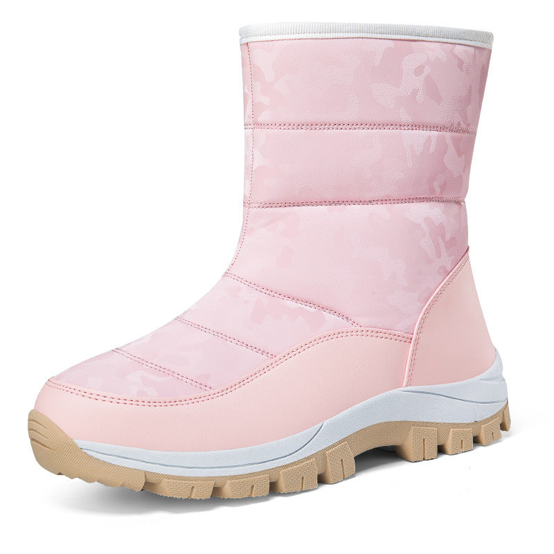 Winter Snow Boots For Women Outdoor Thickened High-top Plus Velvet Shoes Fashion Platform Ankle Boots Keep Warm Plush Shoes Pi-Mart