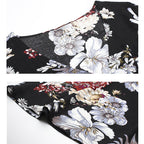 Floral Summer Beach Dress With V Neck Elastic Waist Dresses For Women Pi-Mart
