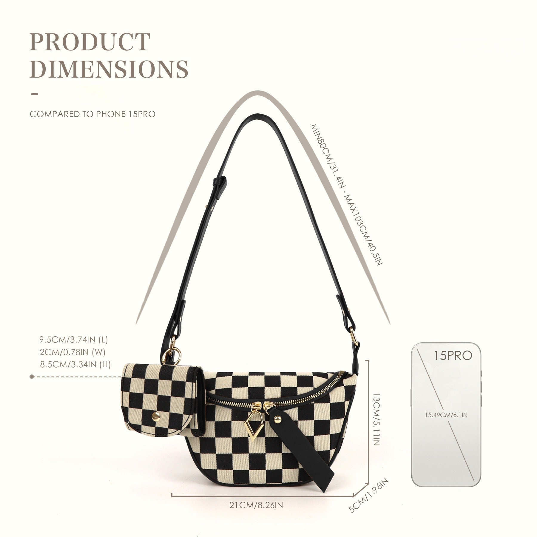 Small Crossbody Versatile Checkerboard Chest Bag – Fashion Plaid Waist Bag, Stylish Messenger Bag & Fanny Pack for Everyday Use - SJB-DIAMOND ELITES