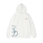 Bear Print Hooded Sweatshirt Men Pi-Mart