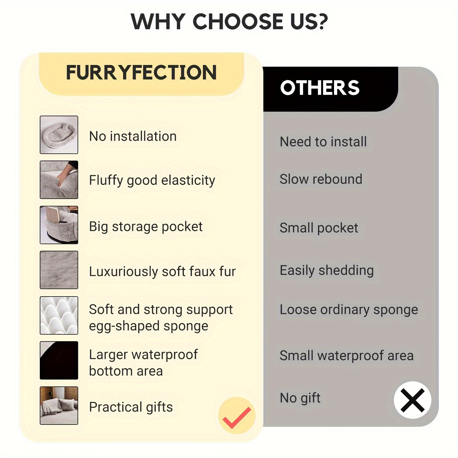 [Cozy Dog Bed] Orthopedic Faux Fur Dog Bed | Cozy Human-Sized Dog Bed For All Breeds - 71"x45"x14" With Blanket And Pillow, Washable, Includes Plush Pillow & Blanket Lootquake LLC