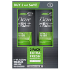 Dove Men+Care Extra Fresh Refreshing Hydrating Face and Body Wash Twin Pack, 18 fl oz EasyOptionXY LLC