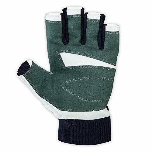 Sailing Gloves All Cut Fingers Glove Blue Green Amara Leather - SJB-DIAMOND ELITES