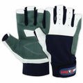 Sailing Gloves All Cut Fingers Glove Blue Green Amara Leather - SJB-DIAMOND ELITES