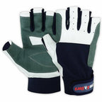 Sailing Gloves All Cut Fingers Glove Blue Green Amara Leather - SJB-DIAMOND ELITES