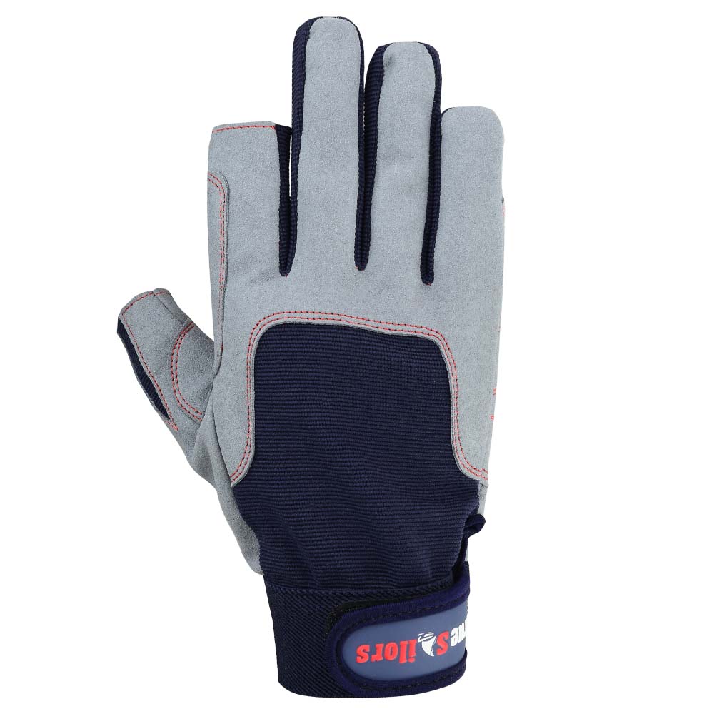 Sailing Gloves 2 Cut Fingers Glove Blue Gray Amara Leather - SJB-DIAMOND ELITES