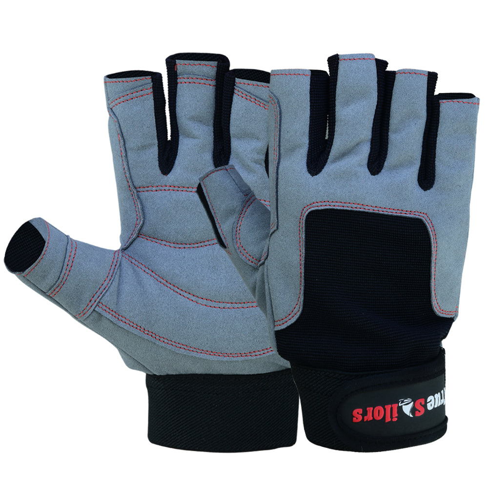 Sailing Gloves All Cut Fingers Blue Grey kayaking watersports - SJB-DIAMOND ELITES