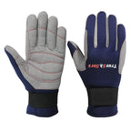 Sailing Gloves Full Finger Cold Weather Blue Grey Amara Neoprene - SJB-DIAMOND ELITES