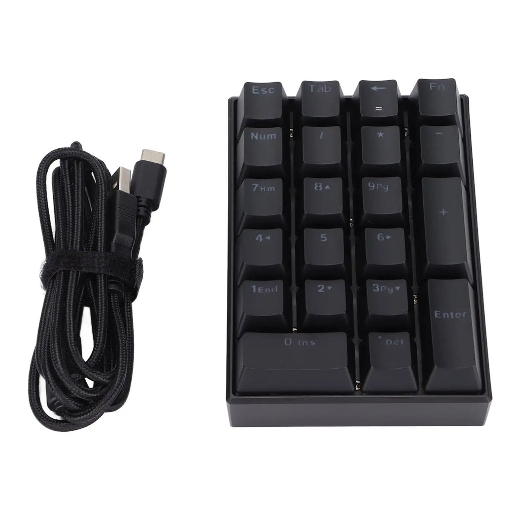 Wired Keyboard Stepped Keycap Fadeless Durable Backlit 21 Keys LED Mechanical KeyboardRed Shaft - SJB-DIAMOND ELITES