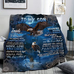 1pc Eagle Flannel Blanket To Son As A Gift, Warm And Cozy Soft Flannel Blanket, Suitable For Bed, Bedroom, Study, Travel, Camping Lootquake LLC