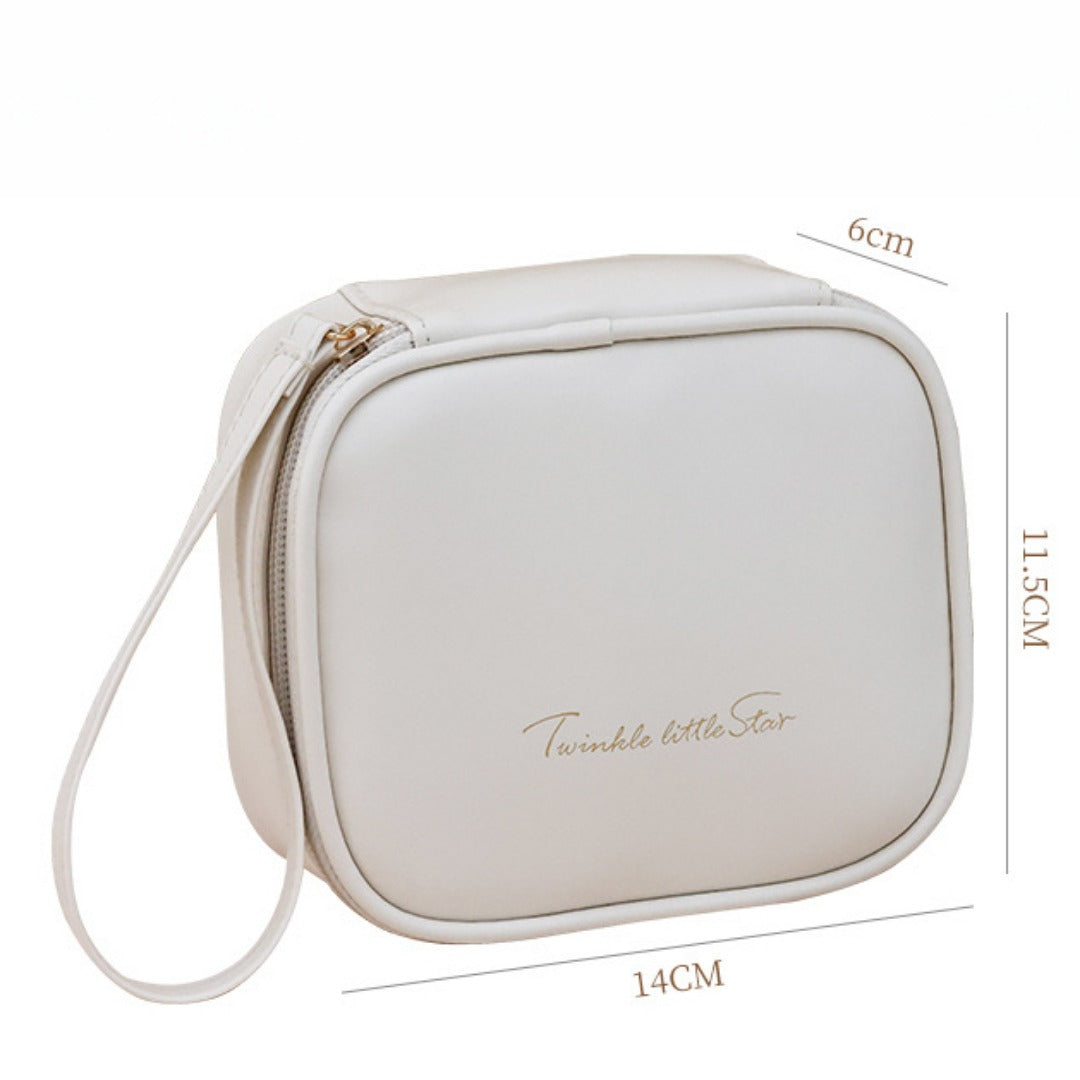 Portable PU Makeup Bags – Small Cream Lipstick Envelope Carry Cosmetic Bag for Students, Ideal for Sanitary Napkin and Small Storage Essentials - SJB-DIAMOND ELITES