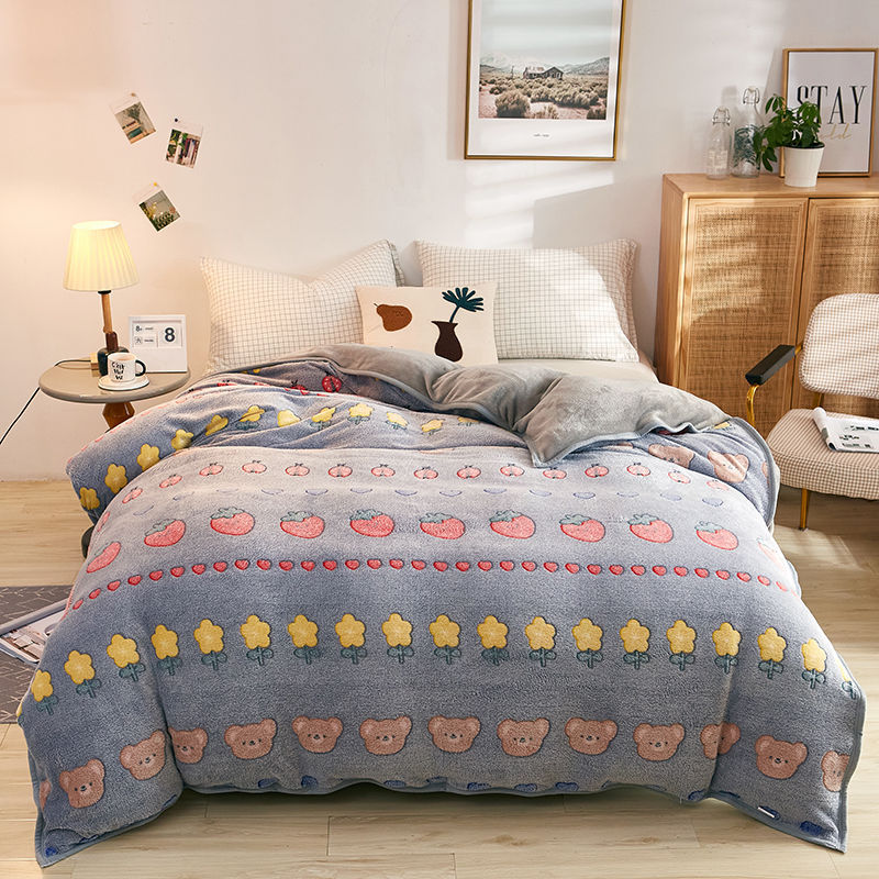 Plush Thick Snowflake Duvet Cover Single Piece Flannel Pi-Mart