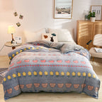 Plush Thick Snowflake Duvet Cover Single Piece Flannel Pi-Mart