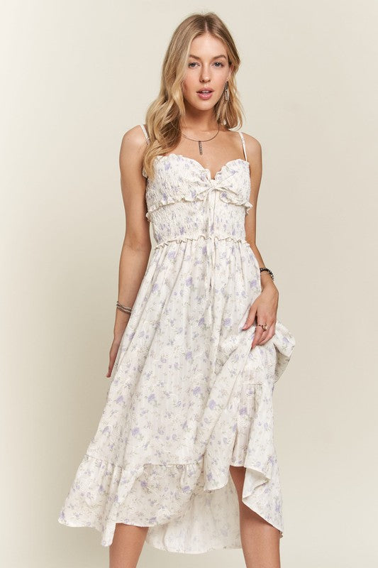 Beautiful Smocked Floral Dress Feminine & Flowy Dress Romantic Floral Print Girl Dress Stevvex