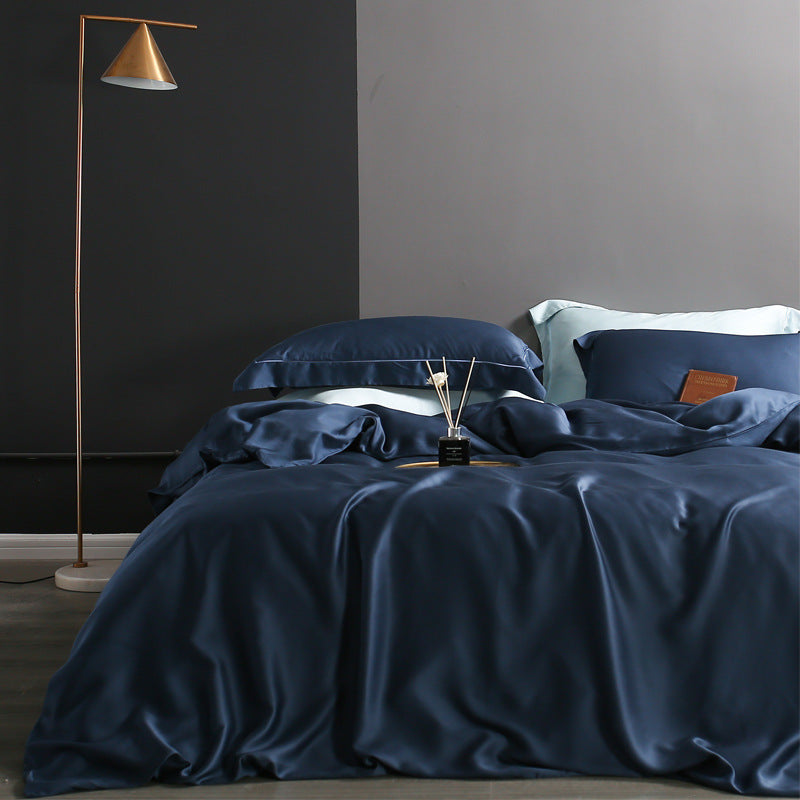 High-grade 80 double-sided solid color Tencel duvet cover Pi-Mart